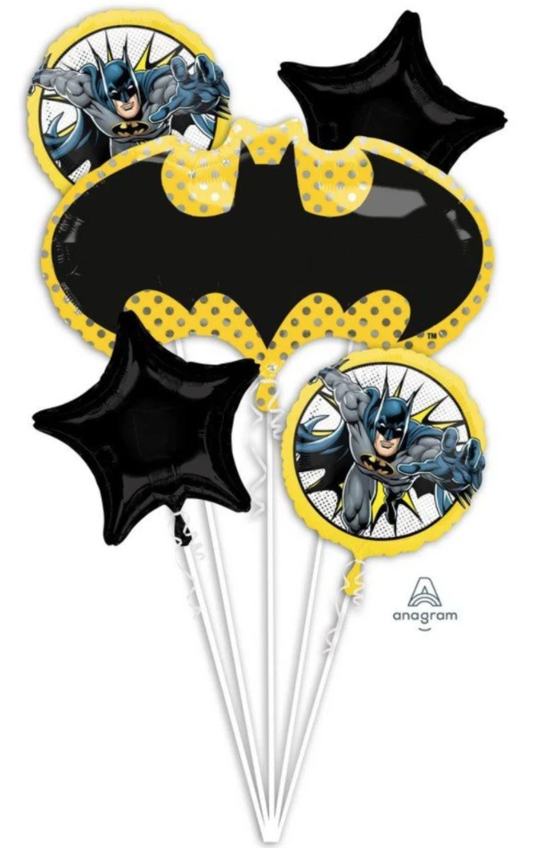 NUEVO Batman Cómic Globo Ramo Cumpleaños Fiesta Decoraciones Favor Suministros Foto 4 de 4