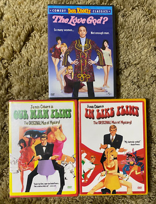 NEW SEALED 60s DVD LOT IN LIKE FLINT OUR MAN FLINT COBURN THE LOVE GOD? KNOTTS