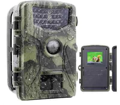 NEGOZIO MATTO Fotocamera Caccia Impermeabile Fototrappola Infrarossi36MP 1080P HD 4K LCD 2"