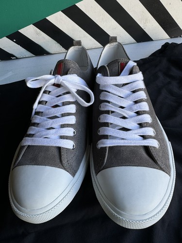 Prada Low Suede sneakers size 8 Charcoal Gray