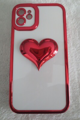 TOMOCOMO 3D Heart Phone Case Compatible with iPhone 11 Cute Luxury Plating Edge