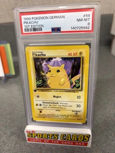 1999 POKEMON GERMAN 1ST First Edition #58 PIKACHU PSA 8