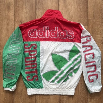 Vintage Adidas Descente Windbreaker Jacket L Marine Sports Racing Trefoil 80s