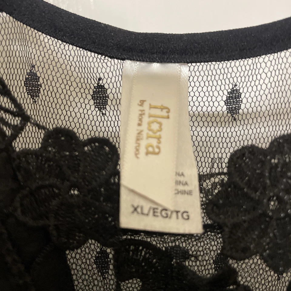 Camisón FLORA by FLORA NIKROOZ Negro STELLA Largo Quimise AJUSTE DE ENCAJE CON BATA XL Foto 2 de 4