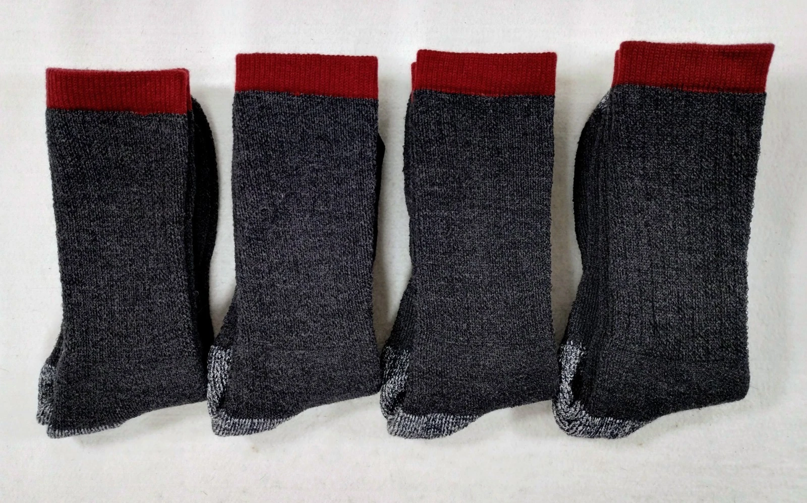 4 Pairs Clear Creek Medium Weight Merino Wool Boot Sock Men Size 10-13 Shoe 7-12
