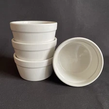 Figmint Ramekin Bowls Set of 4 White Dishwasher Microwave, Freezer & Oven Safe