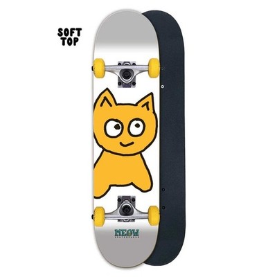 Meow Complete Skateboard Big Cat Soft Top White 7.0