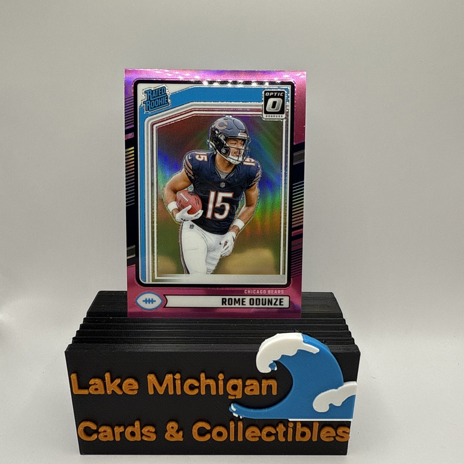 2024 Panini Donruss - Rated Rookie Rome Odunze #309 Optic Preview Pink Prizm...