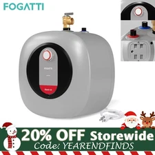 FOGATTI 4 Gal Electric Mini Tank Water Heater Instant Hot Boiler Compact 1440W