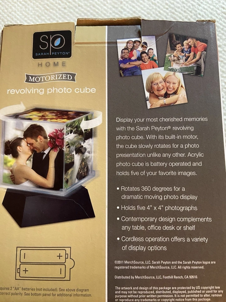 Cubo de fotos giratorio para el hogar Sarah Peyton pantalla de rotación automática de 360 grados Foto 4 de 4