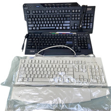 Vintage IBM Keyboard Lot 3 PS/2 USB KB-7953 SK-8805 SK-8815 White New Black