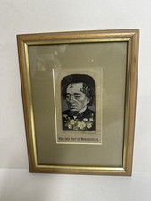 Antique Victorian Stevengraph Silk Picture The Earl of Beaconsfield