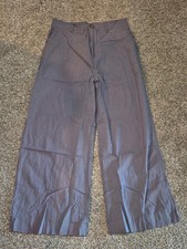 NWOT Wide Leg Crop Pants Gray High Rise Elastic Back Trousers Women's M