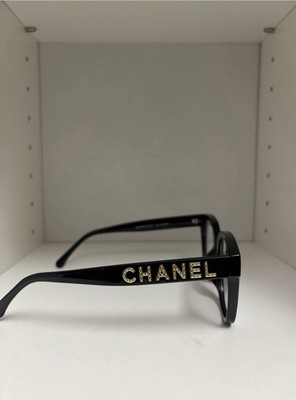 CHANEL Women s Black Square Full Rim Plastic Eyeglass Frames Logo Temples