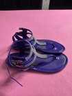 Kalli Women’s Purple Rubber Jelly Thong Sandals Rhinestone T-Strap Buckle 9 — photo 2