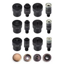 Hand Press Grommet Eyelet Installer Tools Snap Fastener Metal Mold Set Black