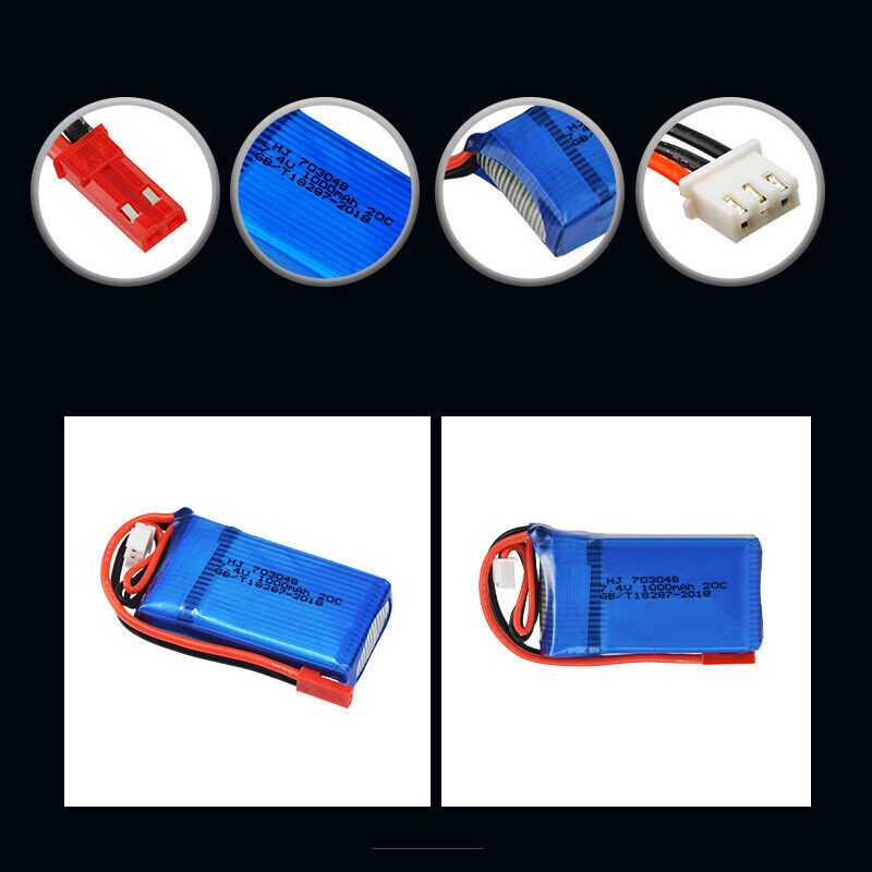 7.4V 1000mAh Li-Po Battery for WLtoys V912 MC6A E7 Udi RC U829 HQ 907 MJX X600