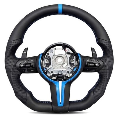 Blue Heated Steering Wheel for BMW M3 M5 F10 F11 F12 F20 F21 F22 F25 F26 F30