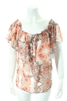 MINT&BERRY Blusentop Damen Top Gr. DE 36 apricot-dunkelrot-hellbeige