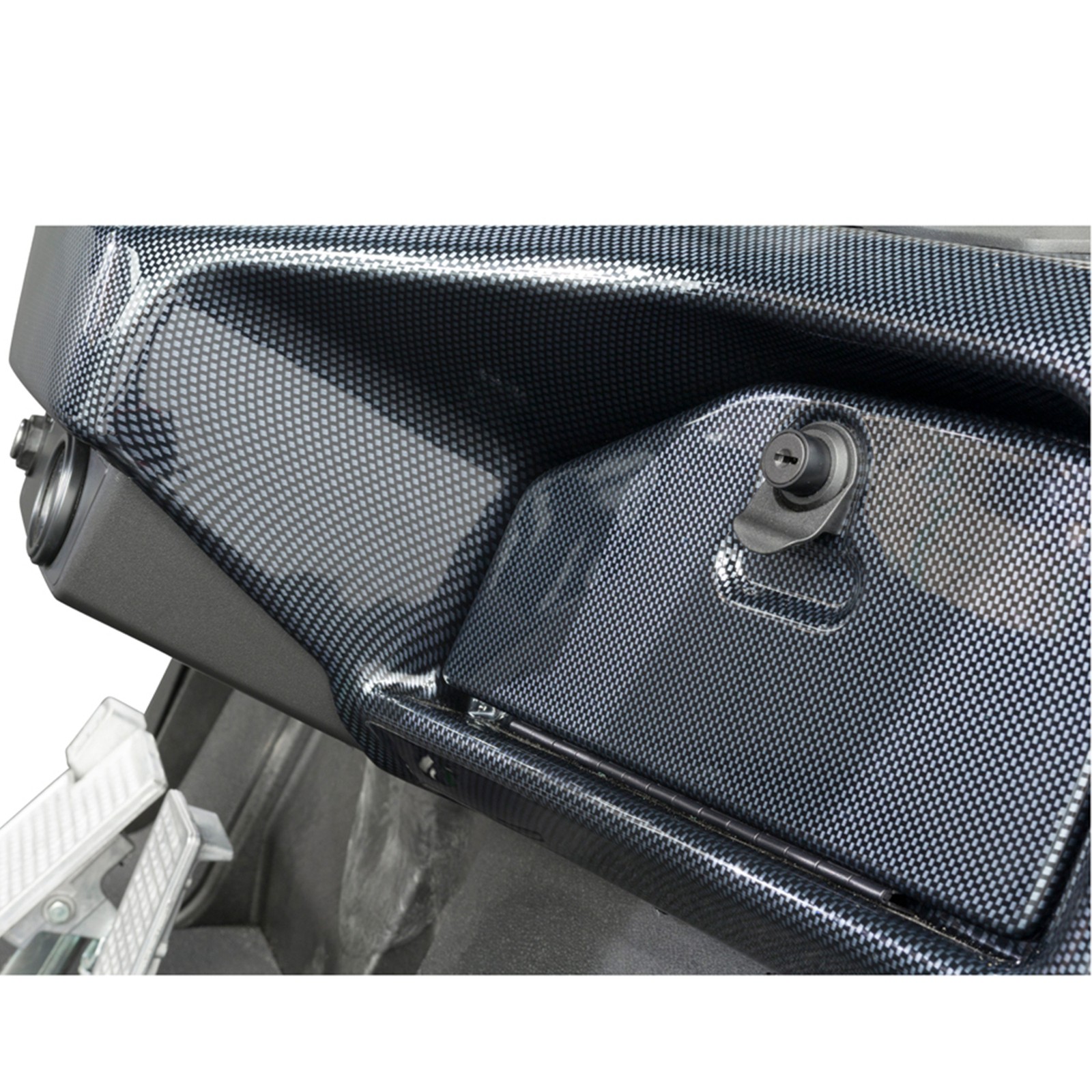 Yamaha Drive2 (2017 - Up ) Golf Cart Dash Cover with Locking Doors -Carbon Fiber