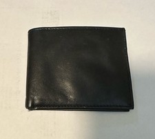 Men's Genuine Soft Leather Slim Thin Compact Bifold Wallet Minimalist Black