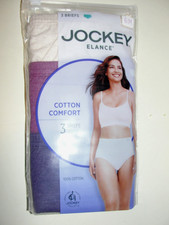 3 Pair Womens Jockey Elance Cotton Comfort Briefs - Size 6 M - New in Pkg.