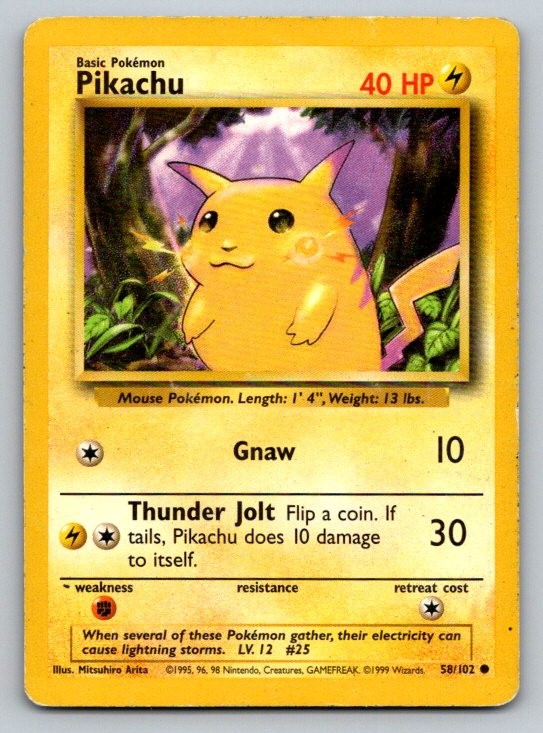 Pikachu Base Set 058/102 MP