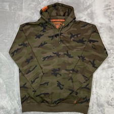 DIXXON FLANNEL Hoodie Men  s Large Green Camo Fleece Sweatshirt Pullover NWOT