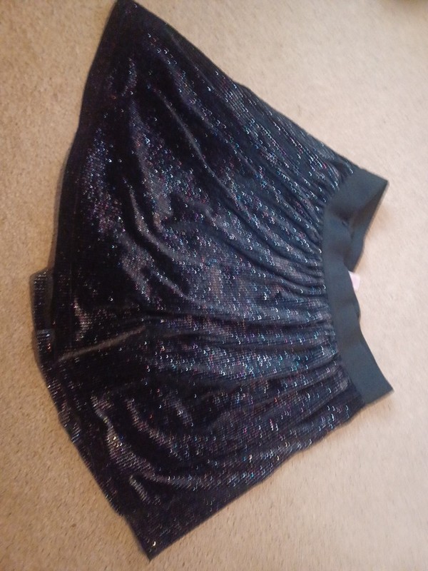 Justice 14/16 Sparkle Skort Black Elastic Waist