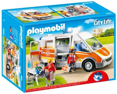 PLAYMOBIL City Life 6685 KRANKENWAGEN mit Licht u. Sound Ambulance Rettungswagen