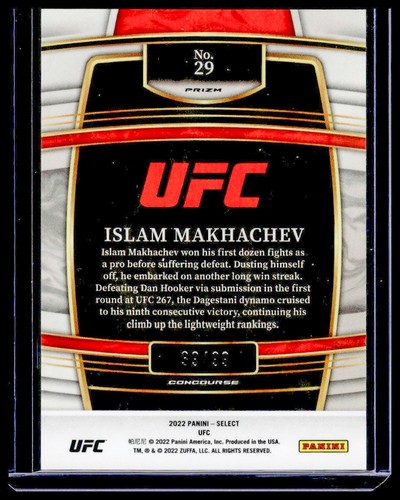 2022 Panini Select UFC Islam Makhachev Red Prizms 29 #/99 - Bild 2 von 2