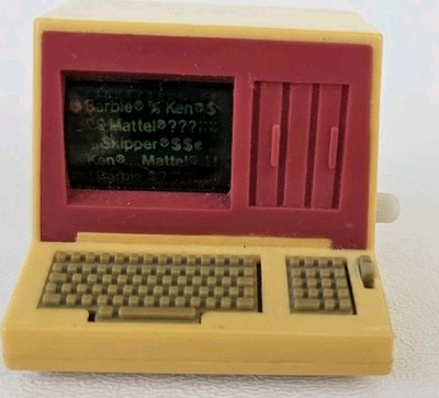 Vintage Barbie Wind-up Computer Toy  Accessory Works
