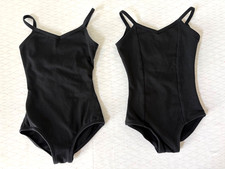 Lot of 2 Capezio Leotard Girls Size S Both Black 2 Different Styles of Capezio