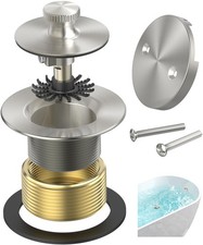 Bathtub Drain 11.5/16 UNC Hair Catcher 2-Hole Overflow Faceplate - Easy Install