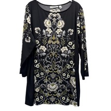 Susan Graver Womens Tunic Top Size XL Black I...