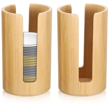 2 Pack Mason Jar Lid Organizer, Wooden Vertical Storage Holder Suitable for M...