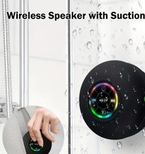 Portable Wireless Speaker USB Rechargeable Parties Bathroom Suction Cup.