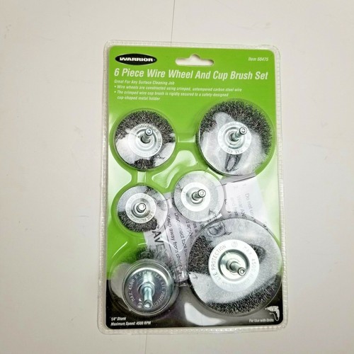 New Warrior 6 Piece Wire Wheel And Cup Brush Set 60475 - Picture 2 of 3