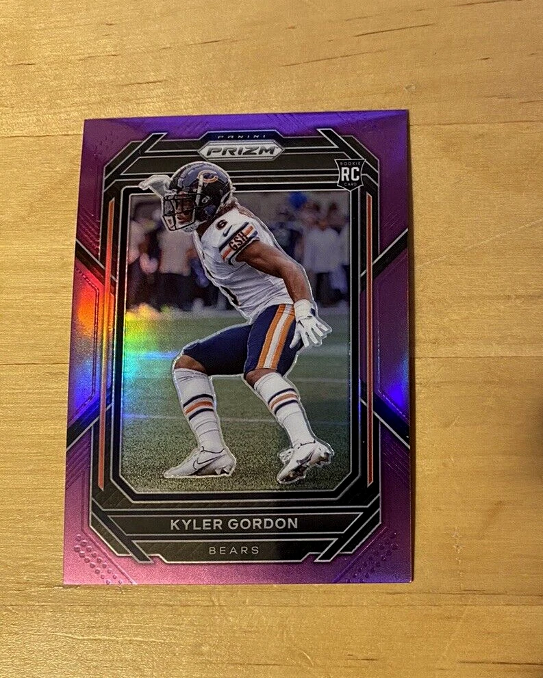 2022 Panini Prizm KYLER GORDON #385 Purple Prizm #'d/125 Rookie RC BEARS 🔥📈