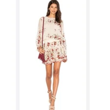 Zimmerman dress size 0 Sakura mini long sleeve embroidered open back long sleeve