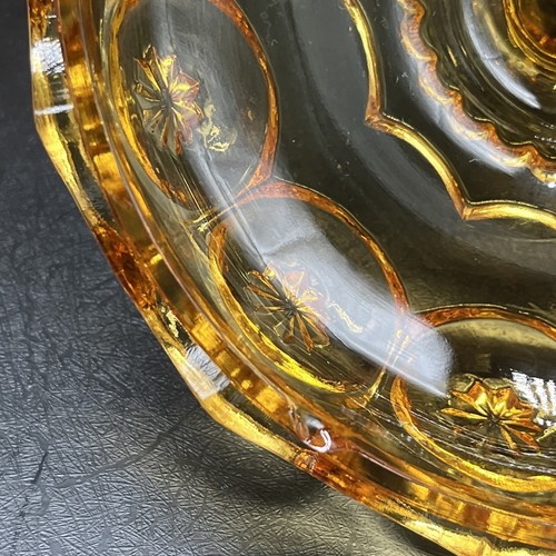 Moon and Star LE Smith 10" Pedestal Compote Amber Glass Candy Dish Vintage - Picture 12 of 14