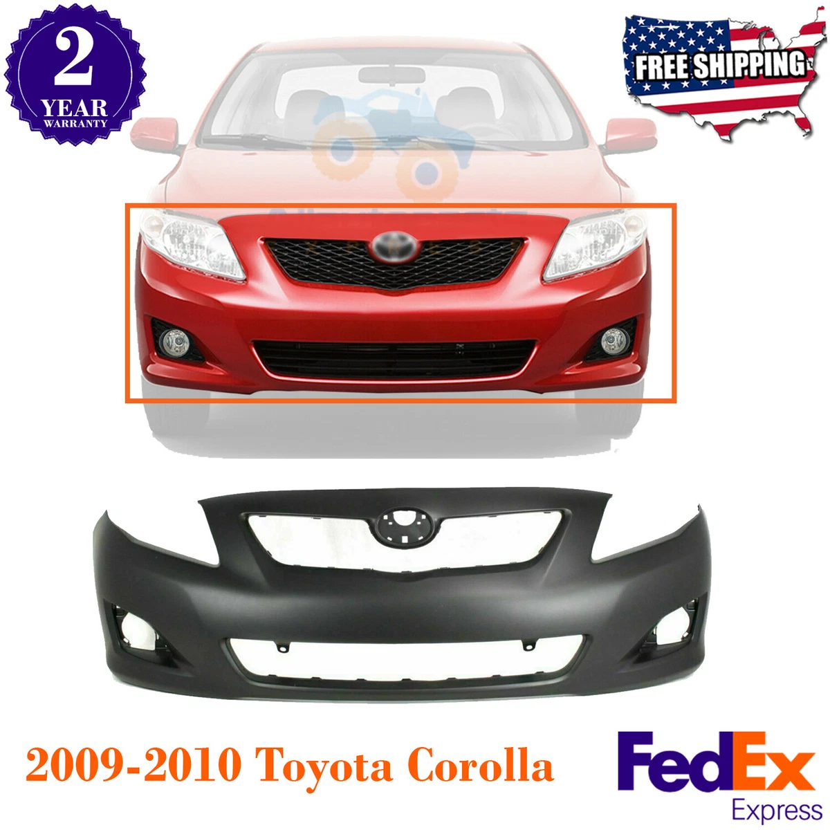 2010 toyota corolla le front bumper outlet