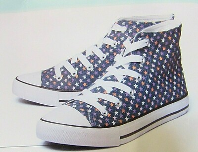 Textil Sneaker Schuh  Textilsneaker hohe Form blau Sterne Sternchen Größe 38