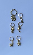 Stitch Markers Knitting Crochet Hand Crafted Set 6 Ocean Theme Progress Keeper