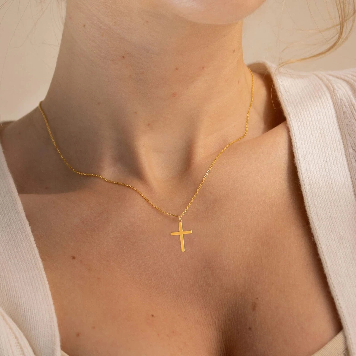 Stainless steel cross necklace womens hotsell