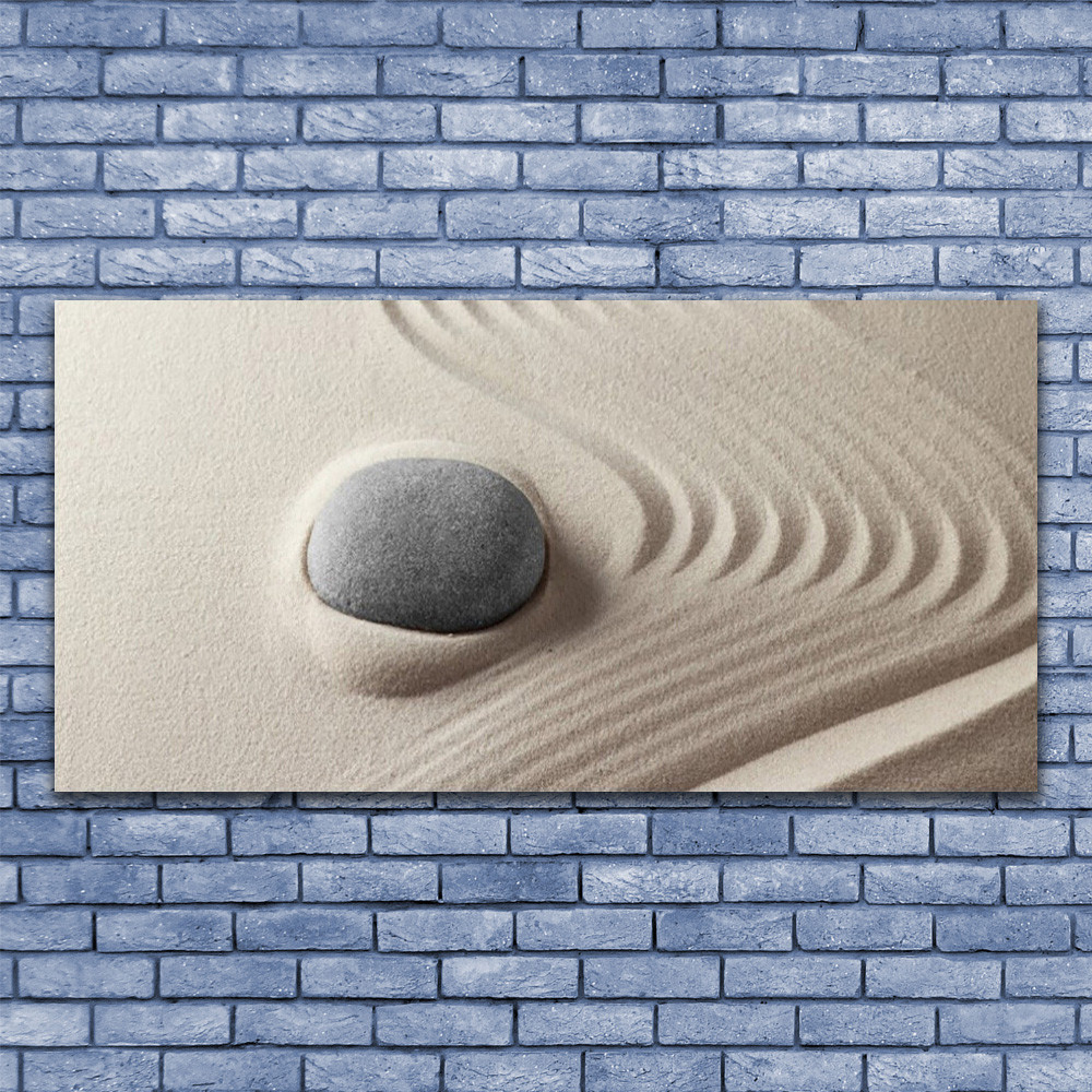 Tableau plexiglas 140x70 Art Sable Pierres pour agrandir et illuminer une pièce