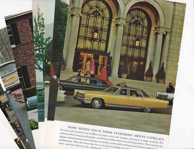 Lot of 10 1950's-1980s Cadillac Auto Corp 10'' x 6.5'' Paper Advertisements E02-93