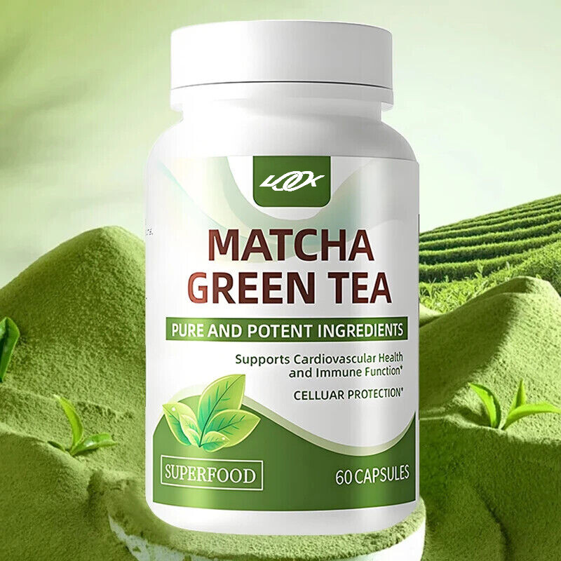 Cápsulas vegetarianas de té verde Matcha, polifenoles de té 60 cápsulas
