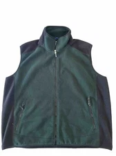 Destination 10,000 Ft Above Sea Level Green Fleece Zipper Vest Men's Size XL A47