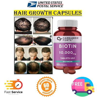 Extra Strength Hair Growth Vitamin for Women Men Fast - (60 Tablets)